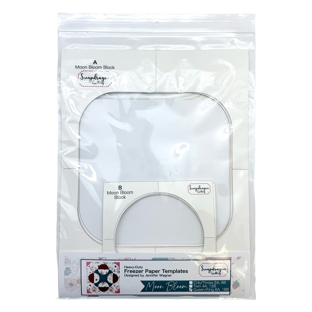 Moon Bloom Heavy-Duty Freezer Paper Templates: Queen/King