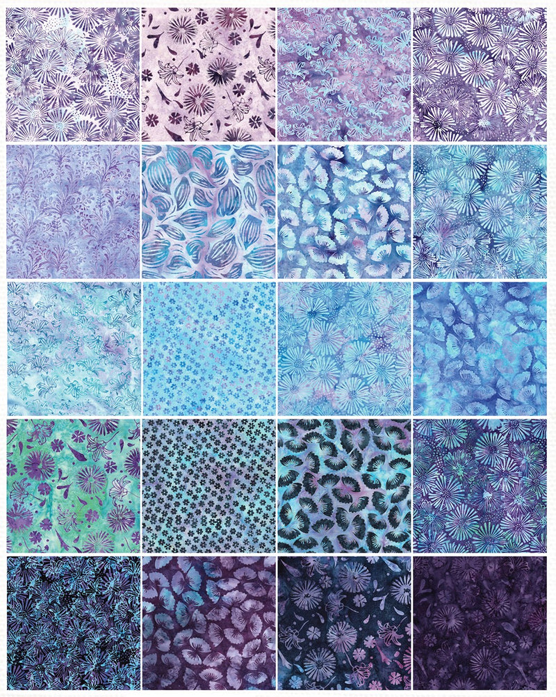 10in Squares Secret Garden 42pcs, 2 Pieces of Each Print