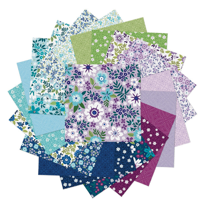 10in Squares Seaside Garden, 42pcs/bundle