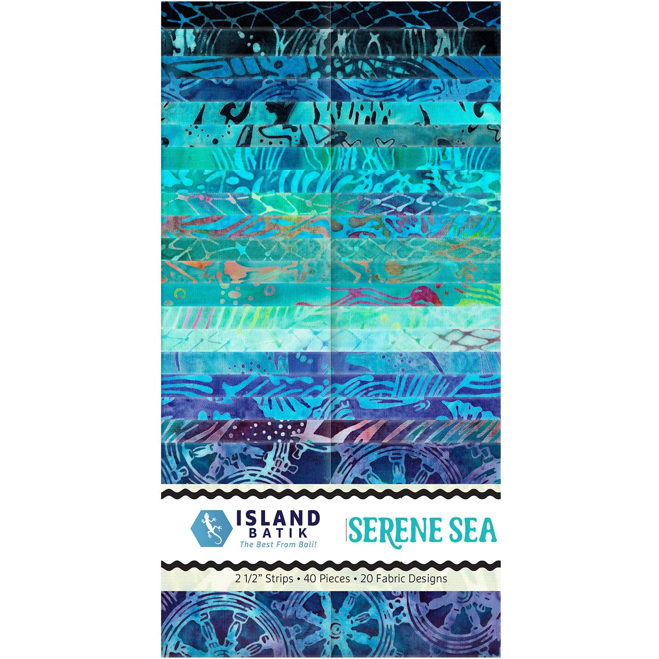 2.5in Strips, Serene Sea, 40pcs, 2 Pieces of Each Print