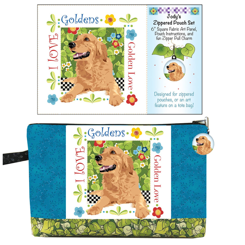 Zipper Pouch Set Golden Retriever