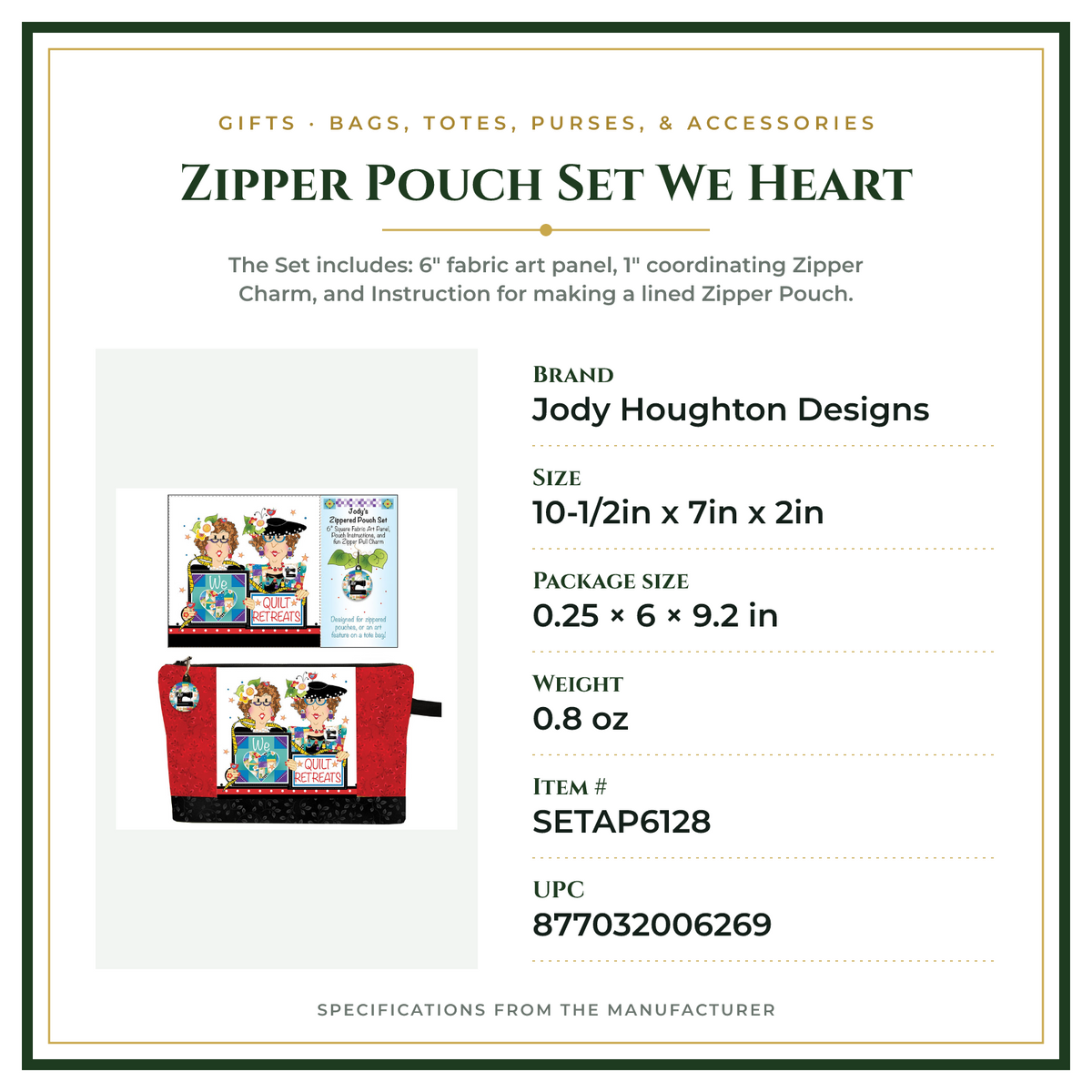 Product Specifications – Zipper Pouch Set We Heart
