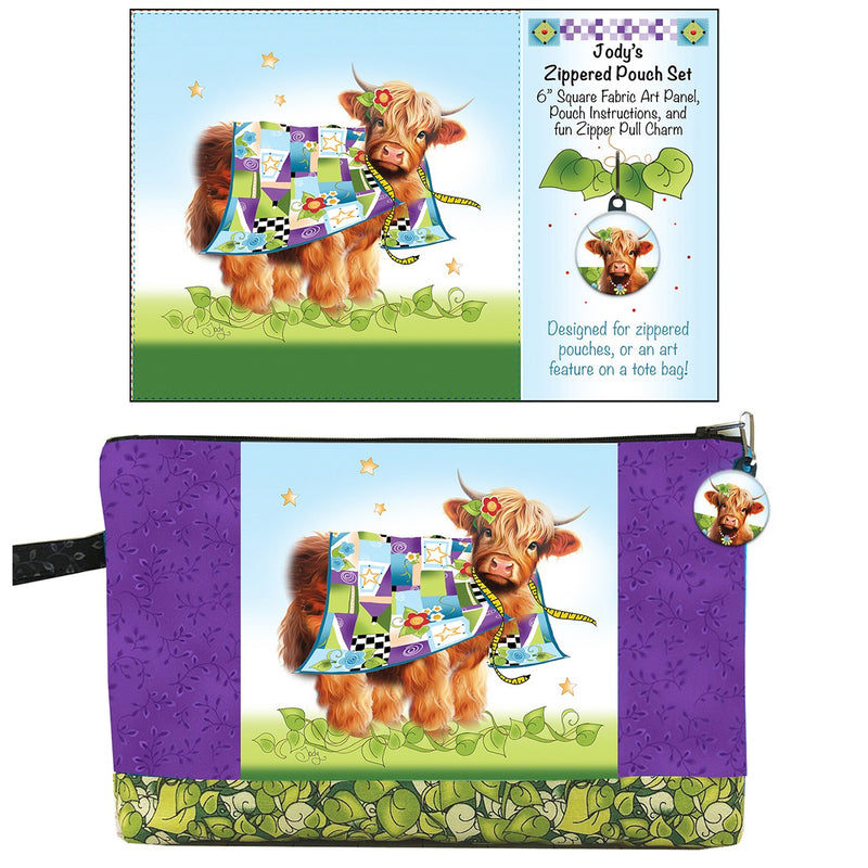 Zipper Pouch Set/Hi Cow Quilt