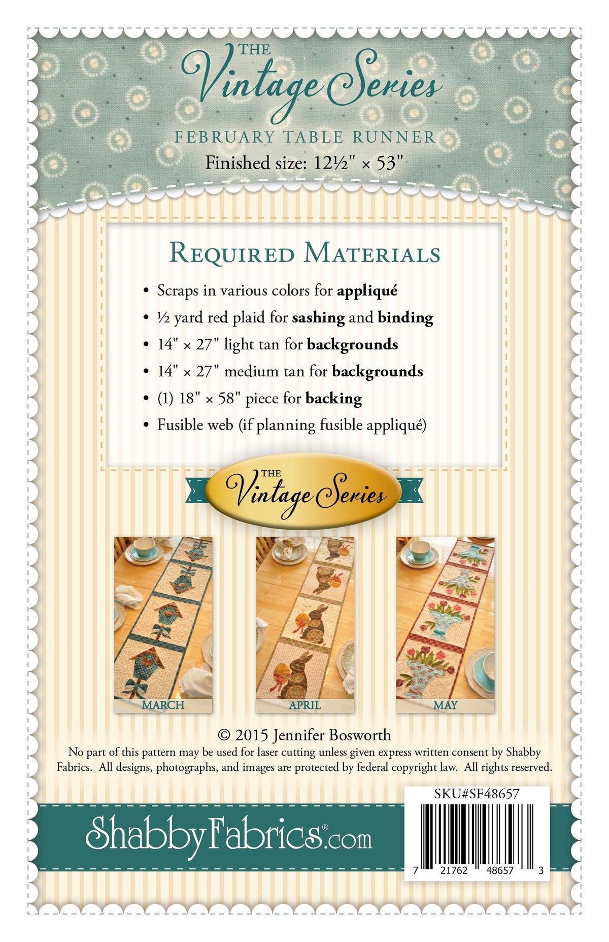 Vintage Series Table Runner - February