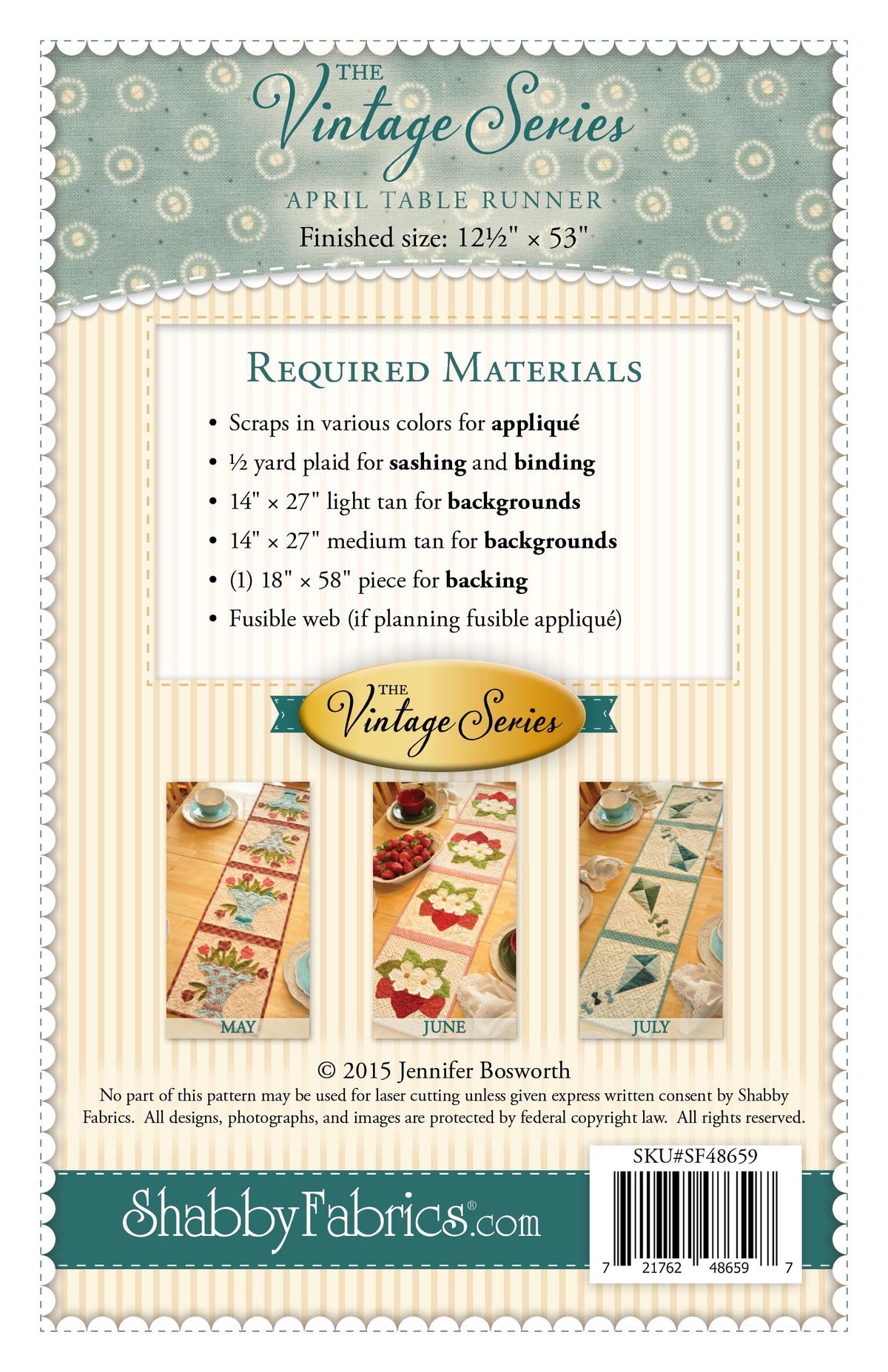 Vintage Series Table Runner - April