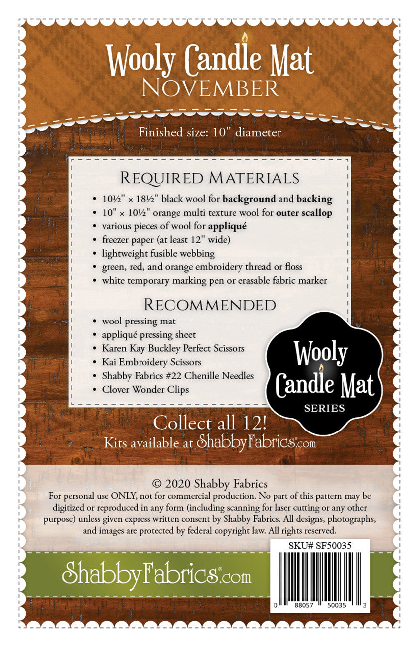 Wooly Candle Mat November