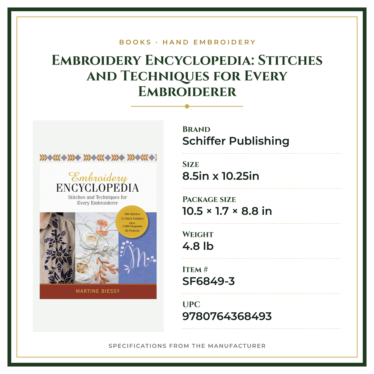 Product Specifications – Embroidery Encyclopedia: Stitches and Techniques for Every Embroiderer