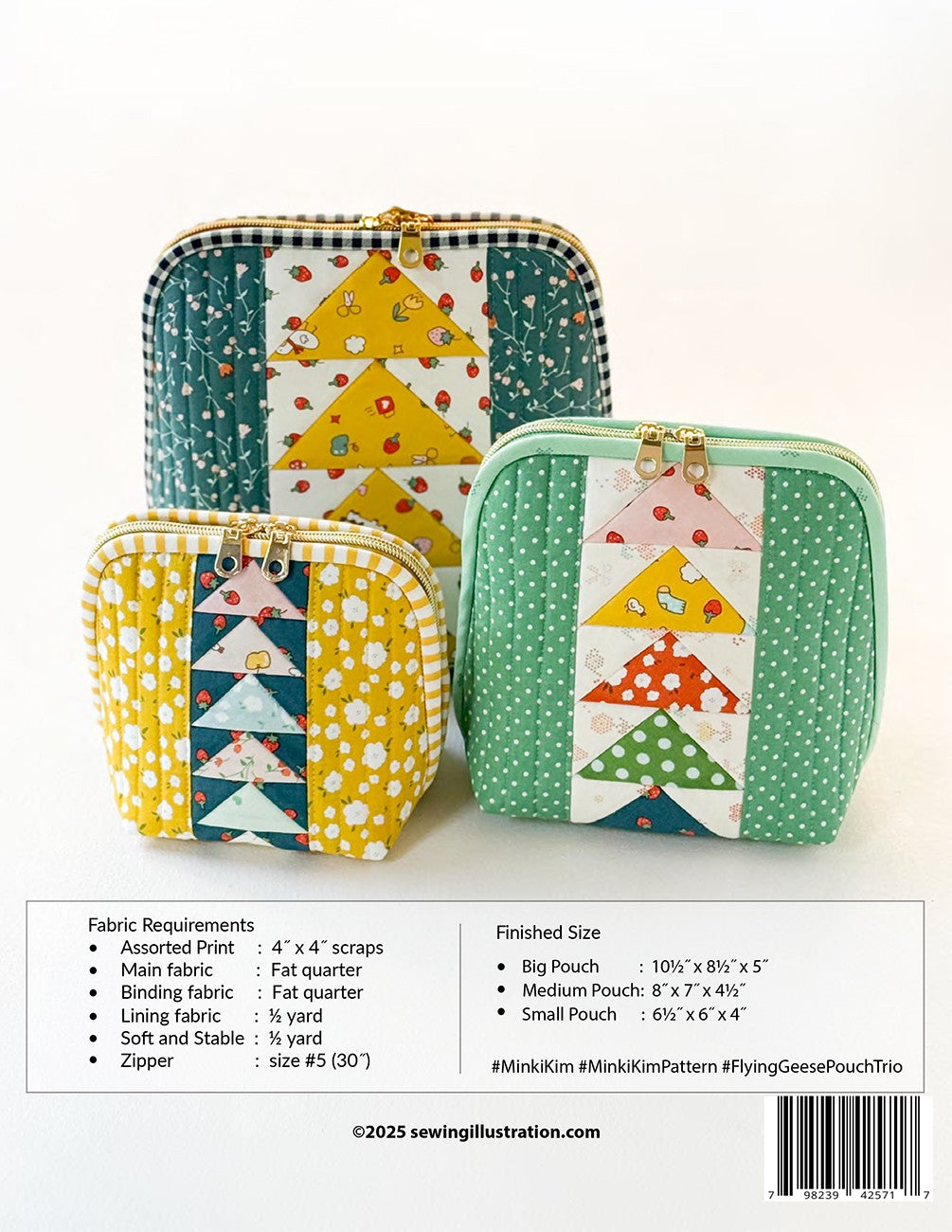 Flying Geese Pouch Trio