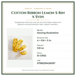 Product Specifications – Cotton Ribbon Lemon 5/8in x 5yds