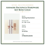 Product Specifications – Ashmere Backpack Hardware Kit Rose Gold