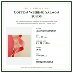 Product Specifications – Cotton Webbing Salmon 50yds