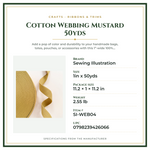 Product Specifications – Cotton Webbing Mustard 50yds
