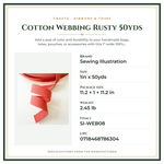 Product Specifications – Cotton Webbing Rusty 50yds