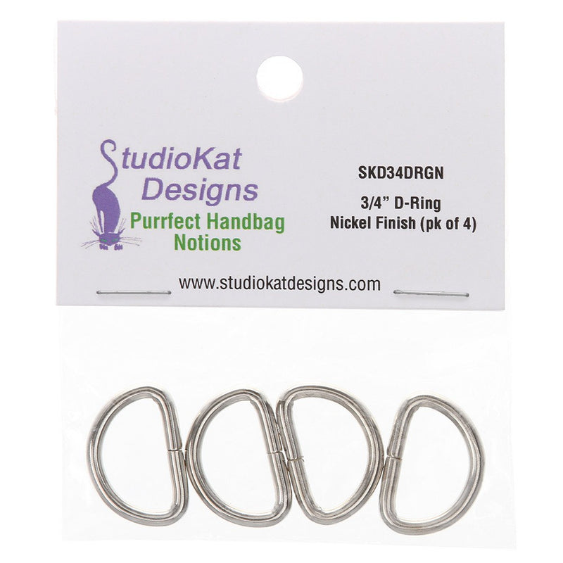 3/4in D-RING NICKEL 4 per pack