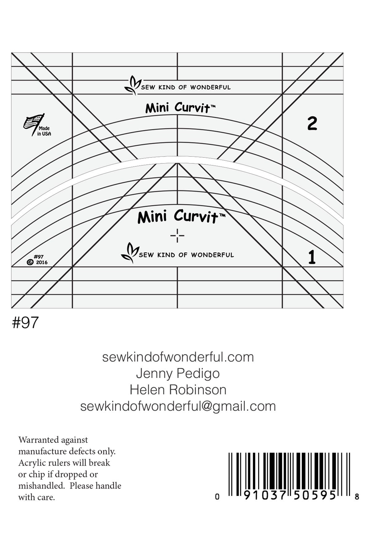 Mini Curvit Ruler for Longarm Quilting