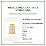 Product Specifications – SoftLoc Wooly Polyester 2743m Linen