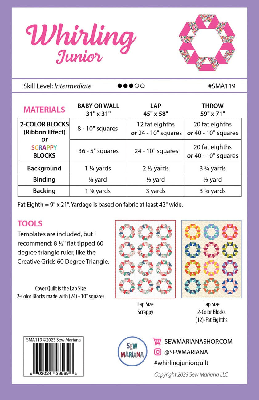Whirling JUNIOR Quilt Pattern