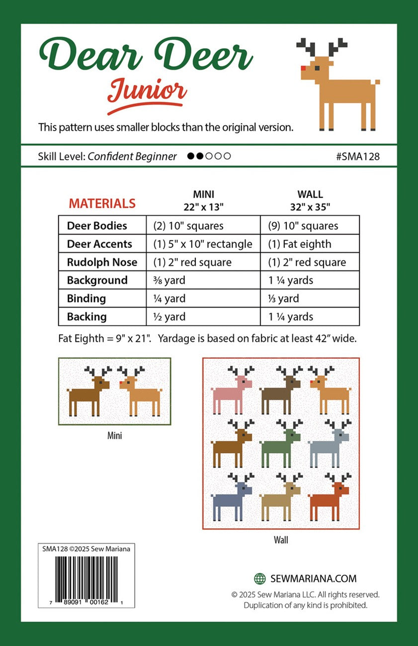 Dear Deer JUNIOR Quilt Pattern