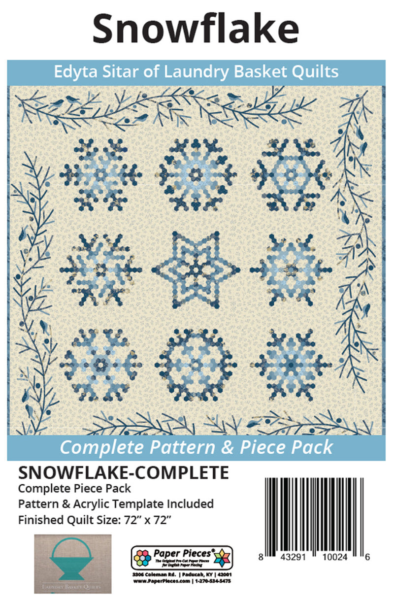 Paper Piece and Acrylic Fabric Cutting Template Pack for Snowflake Complete Set