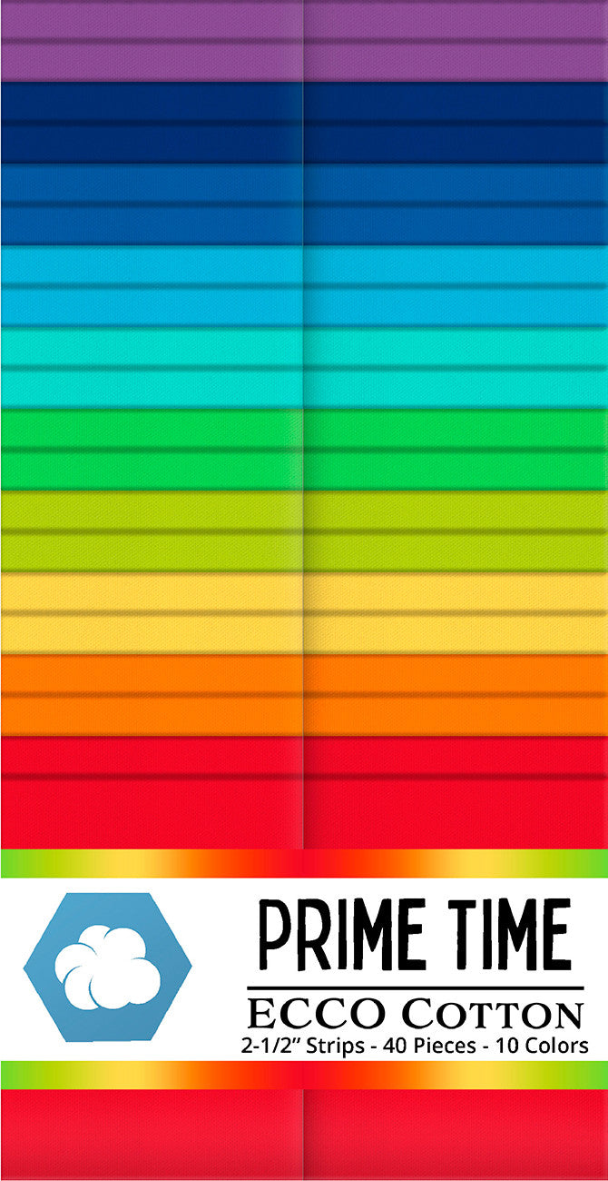 Ecco Cotton Solids Prime Time 2.5in Strips 40pc