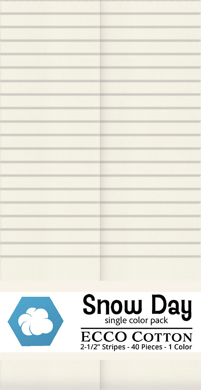 Ecco Cotton Solids Snow Day 2.5in Strips 40pc