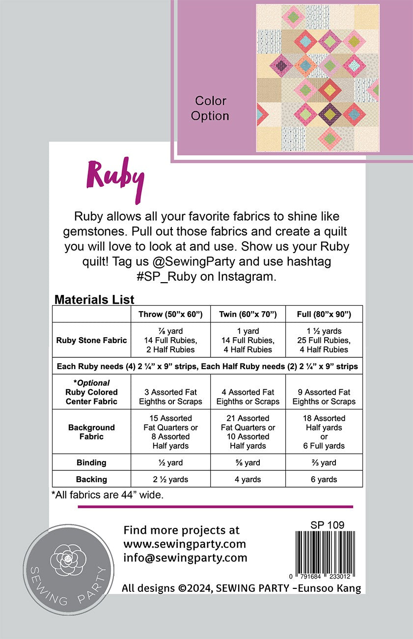 Ruby Quilt Pattern