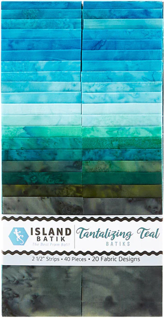 Basics Tantalizing Teals 2.5in Strips (40pc x 20 colors)