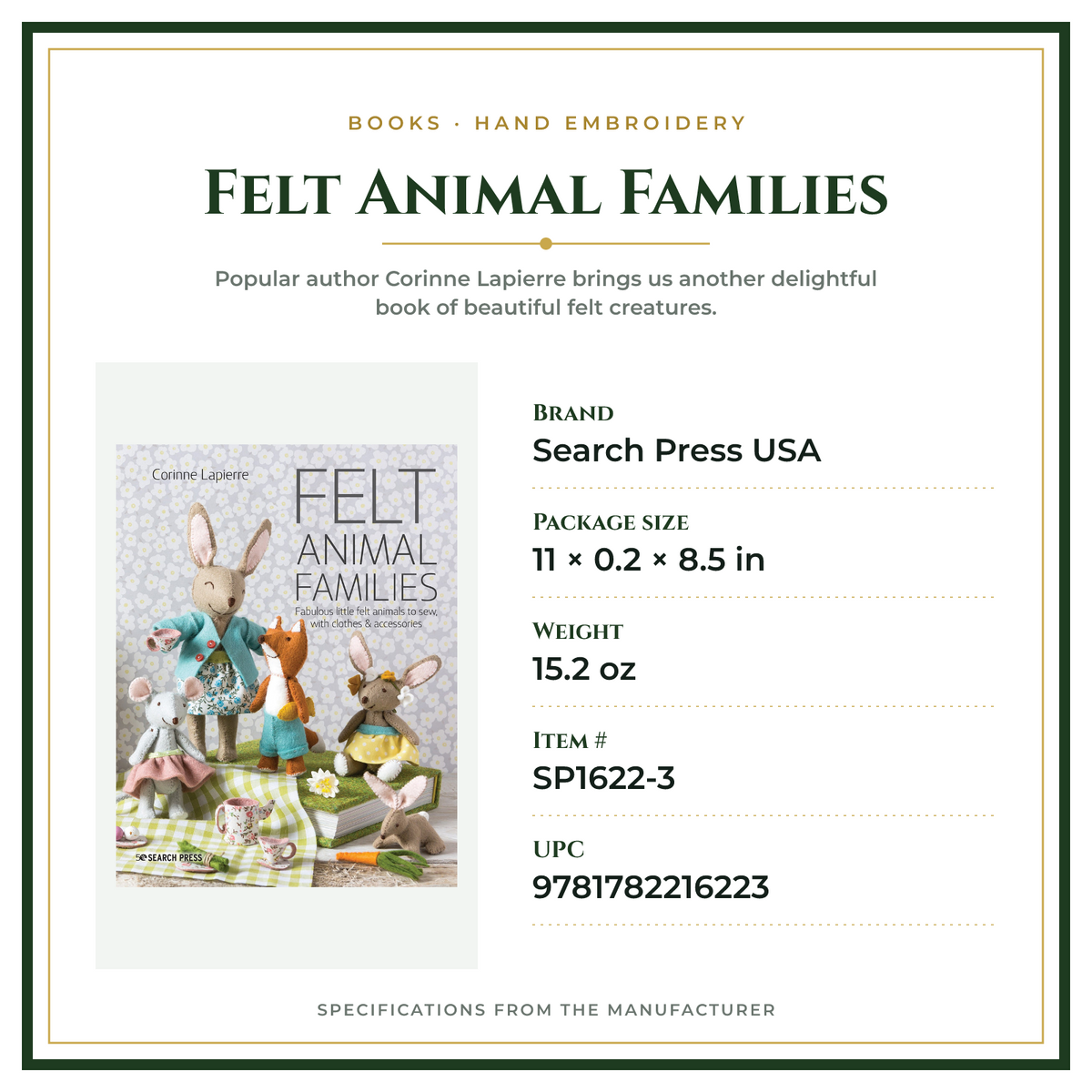 Product Specifications – Felt Animal Families