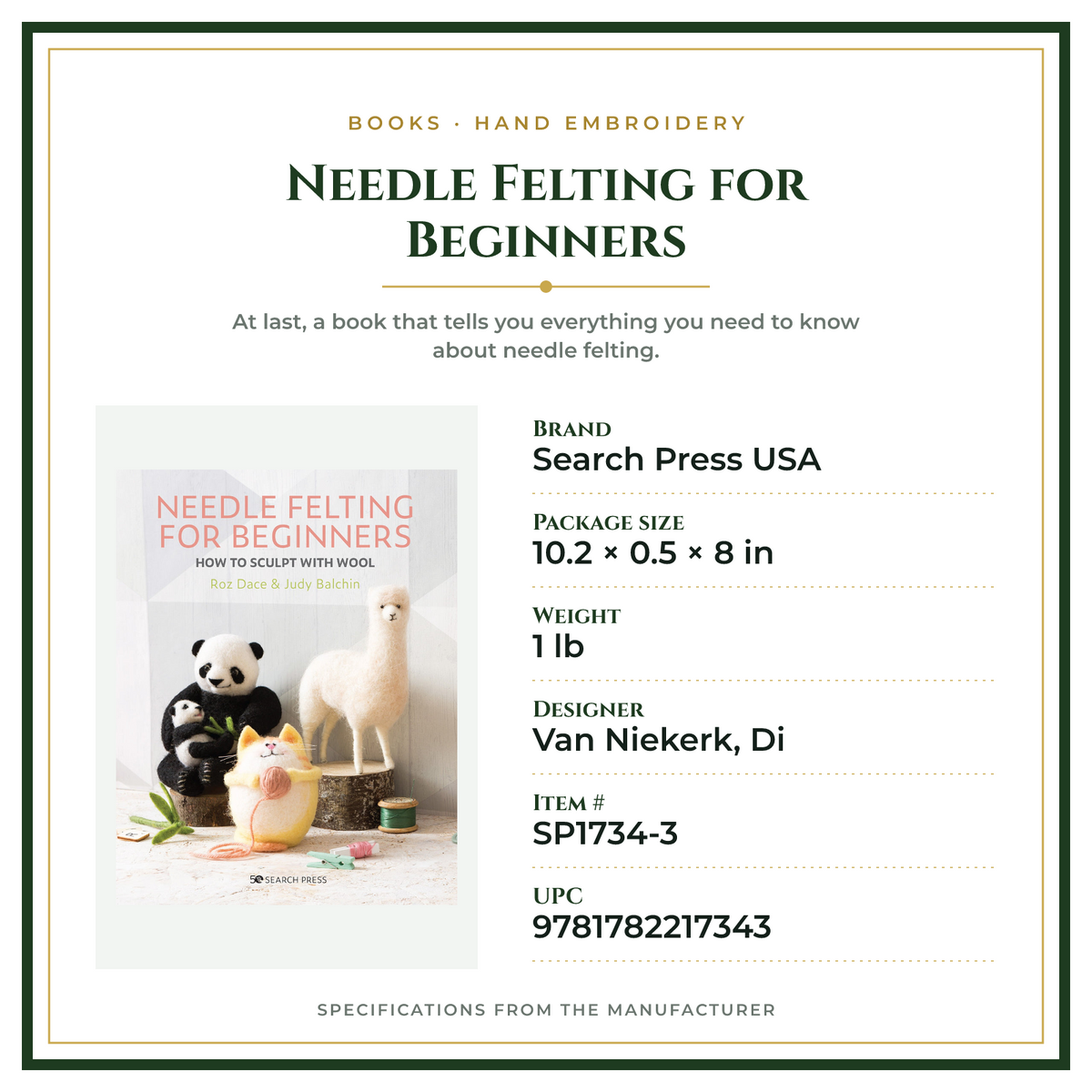 Product Specifications – Needle Felting for Beginners
