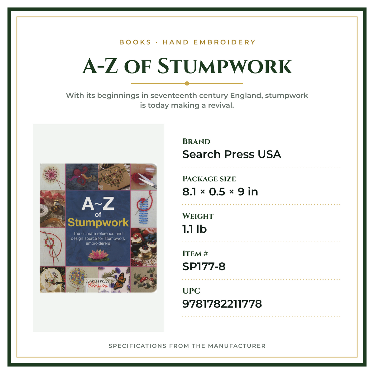 Product Specifications – A-Z of Stumpwork