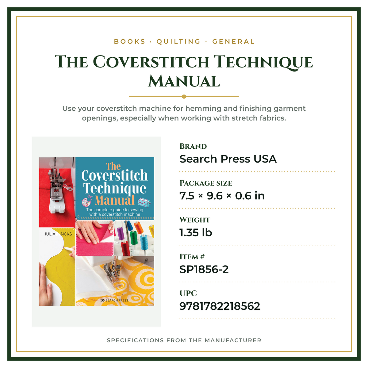 Product Specifications – The Coverstitch Technique Manual
