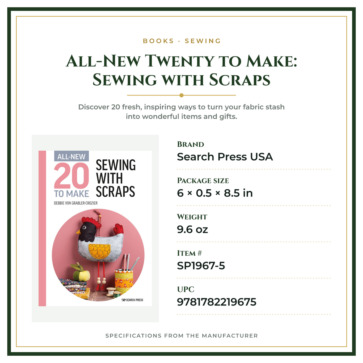 Product Specifications – All-New Twenty to Make: Sewing with Scraps