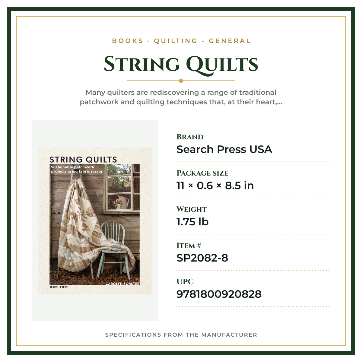 Product Specifications – String Quilts
