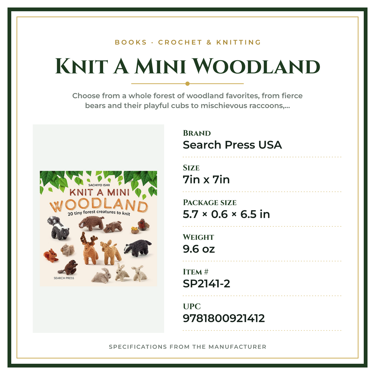 Product Specifications – Knit A Mini Woodland
