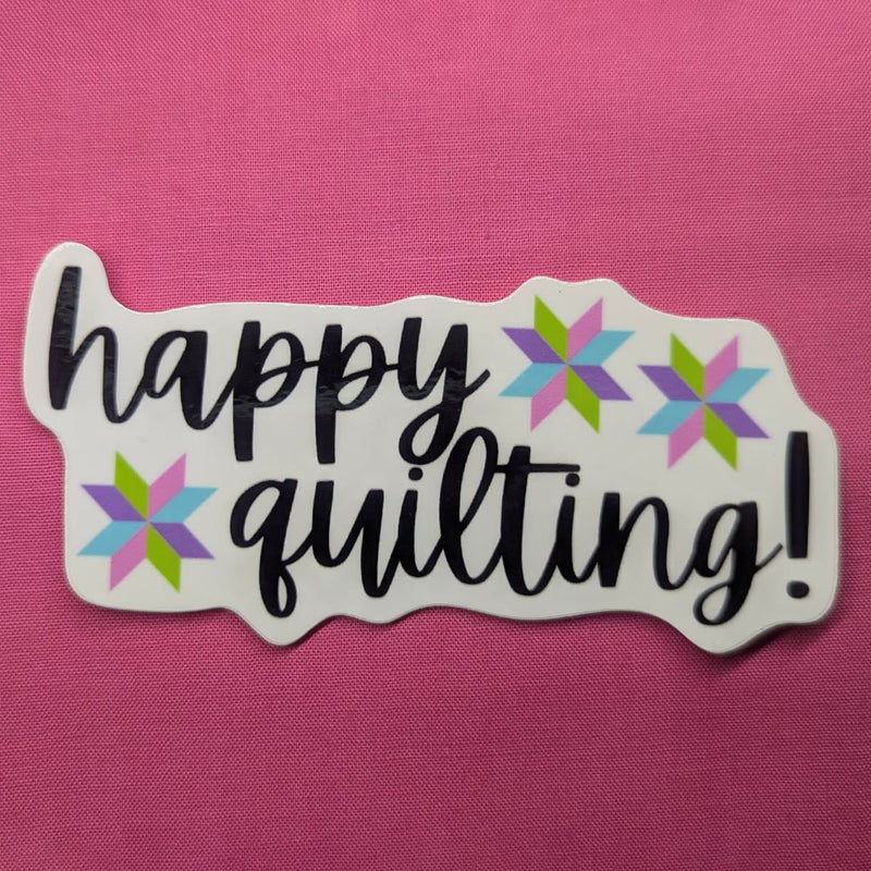 Happy Quilting Sticker 6pk