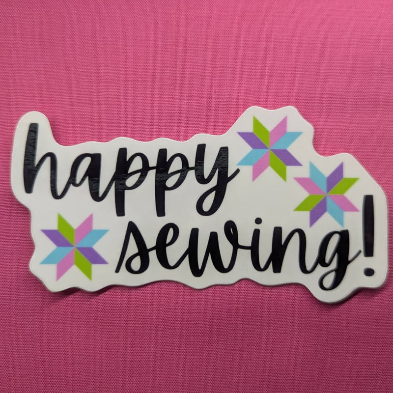 Happy Sewing Sticker 6pk