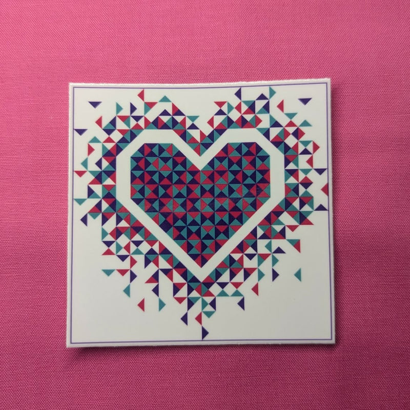 Exploding Heart White Sticker 6pk