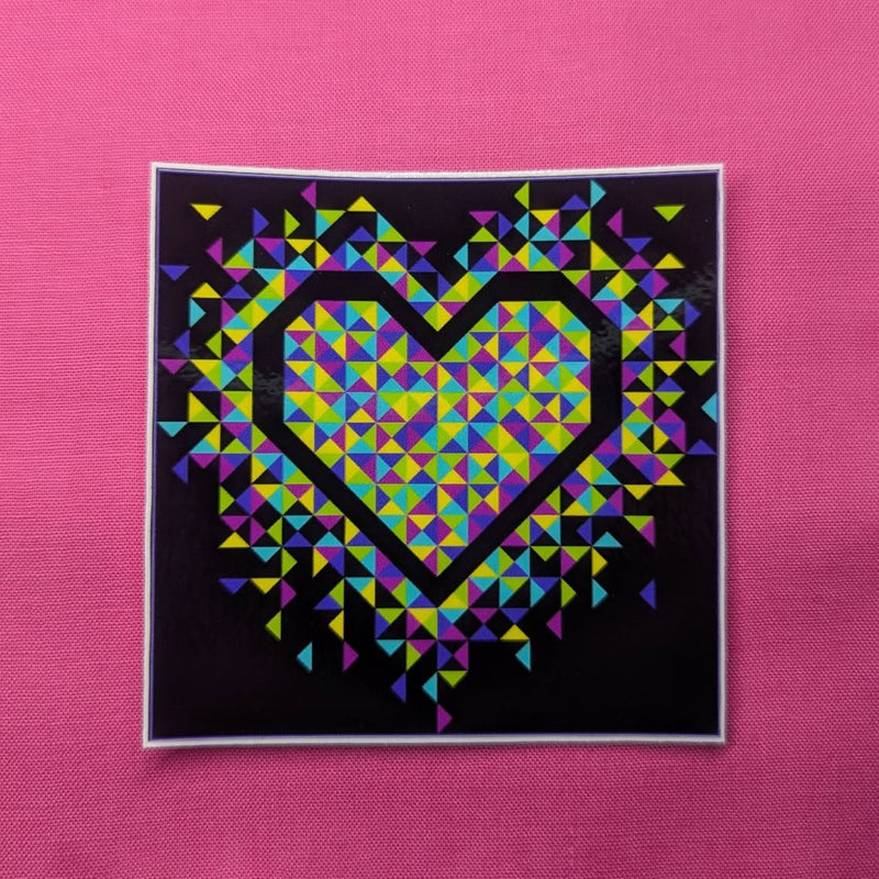 Exploding Heart Neon Sticker 6pk