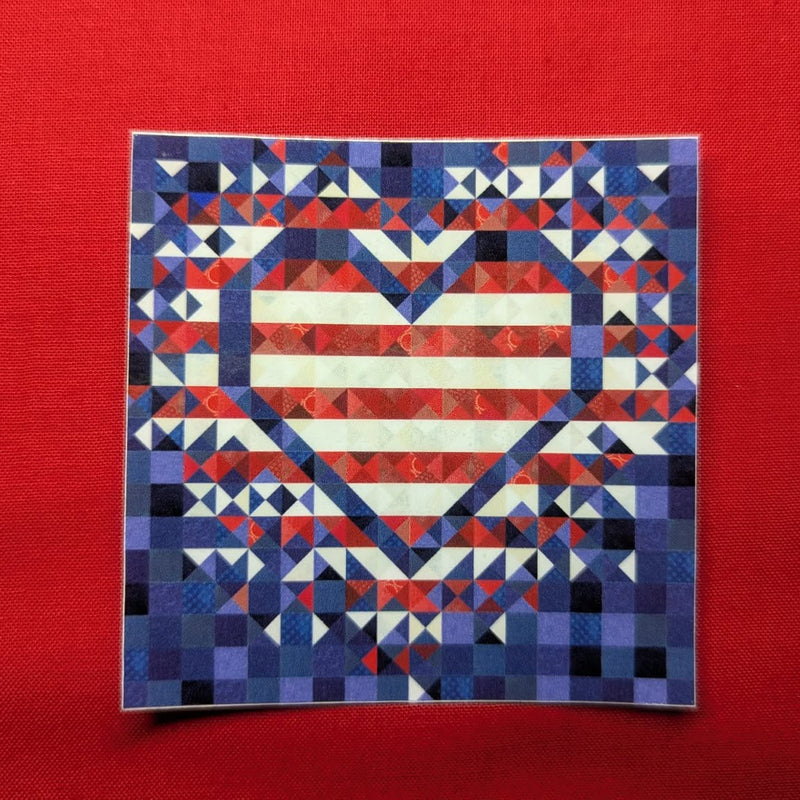 Exploding Heart Patriotic Sticker 6pk