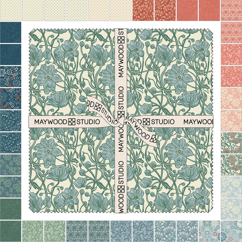 10in Squares Cottage Flowers, 42pcs/bundle