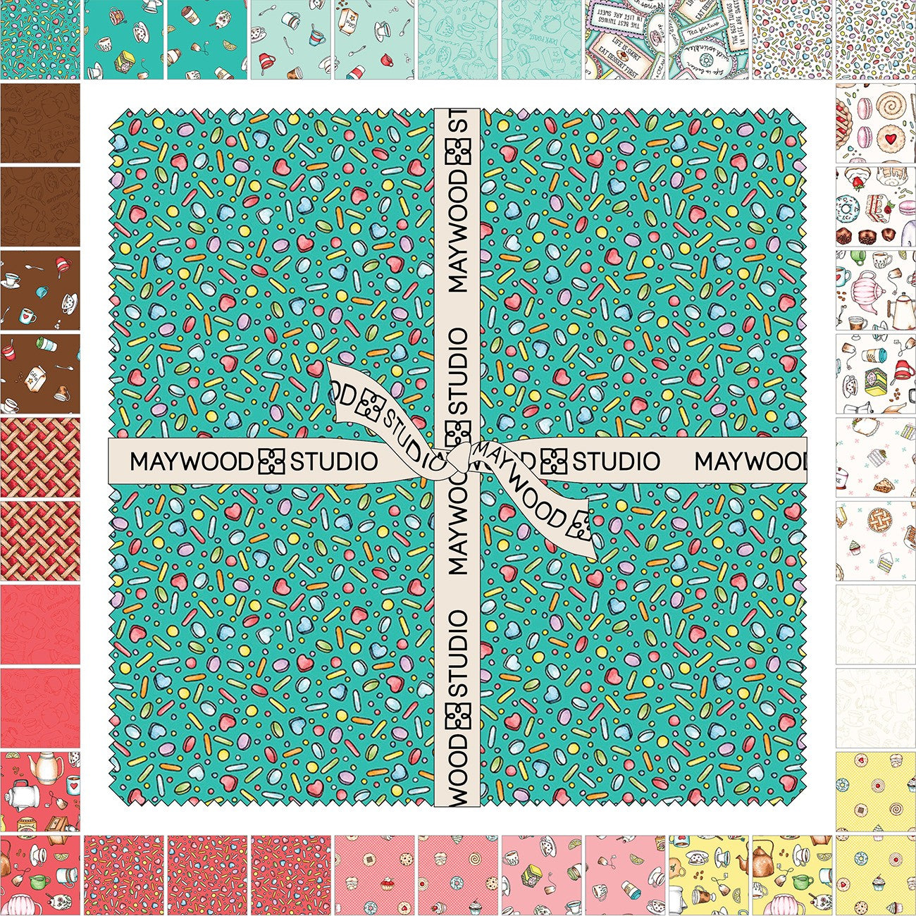 10in Squares Dessert First, 42pcs/bundle