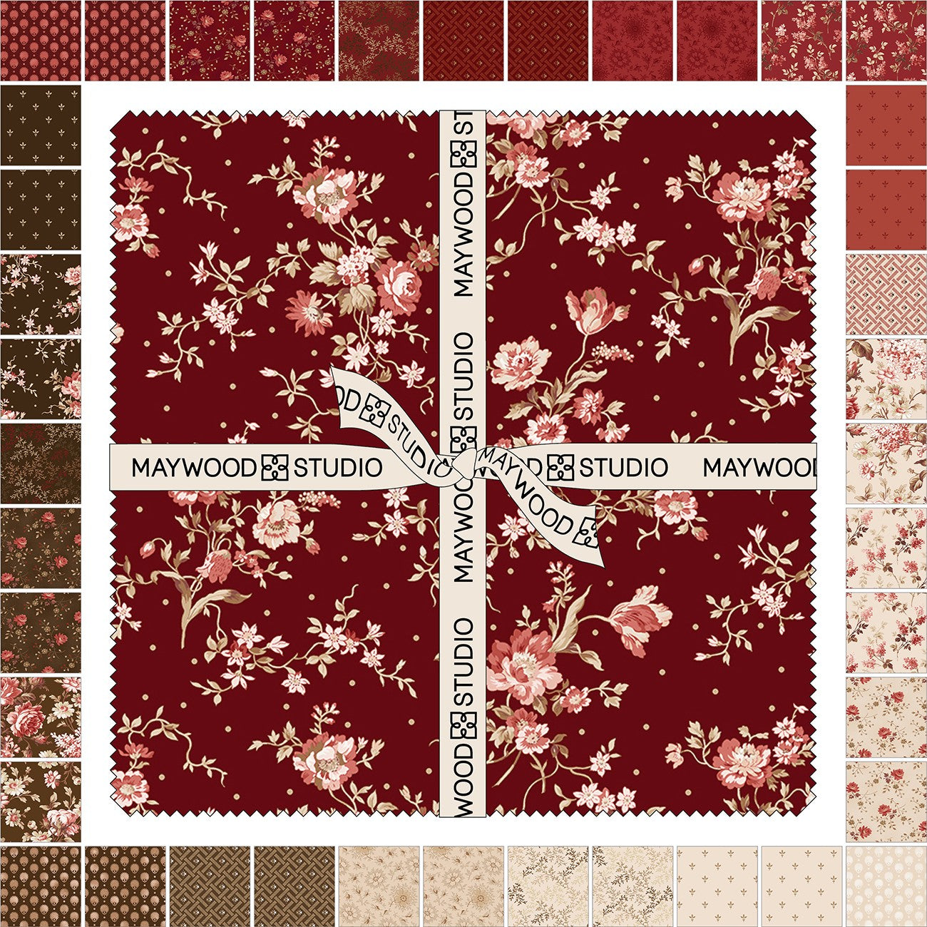10in Squares Madder Rose, 42pcs/bundle