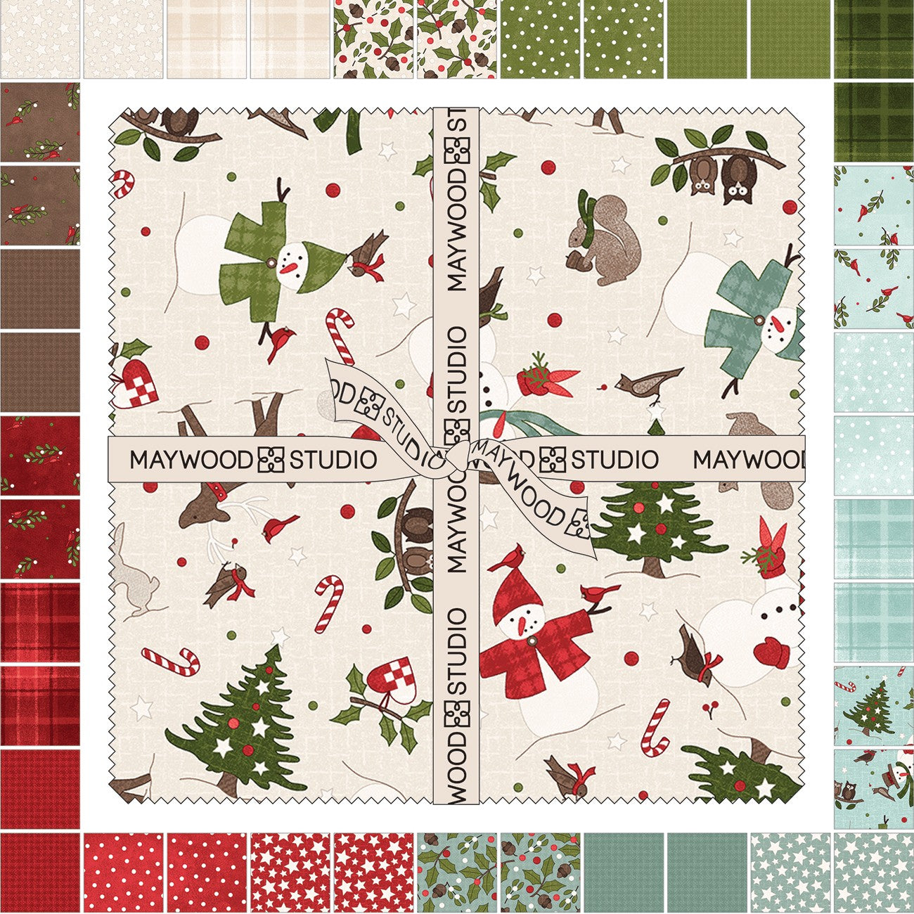 10in Squares Snowtop Mountain Flannel, 42pcs/bundle