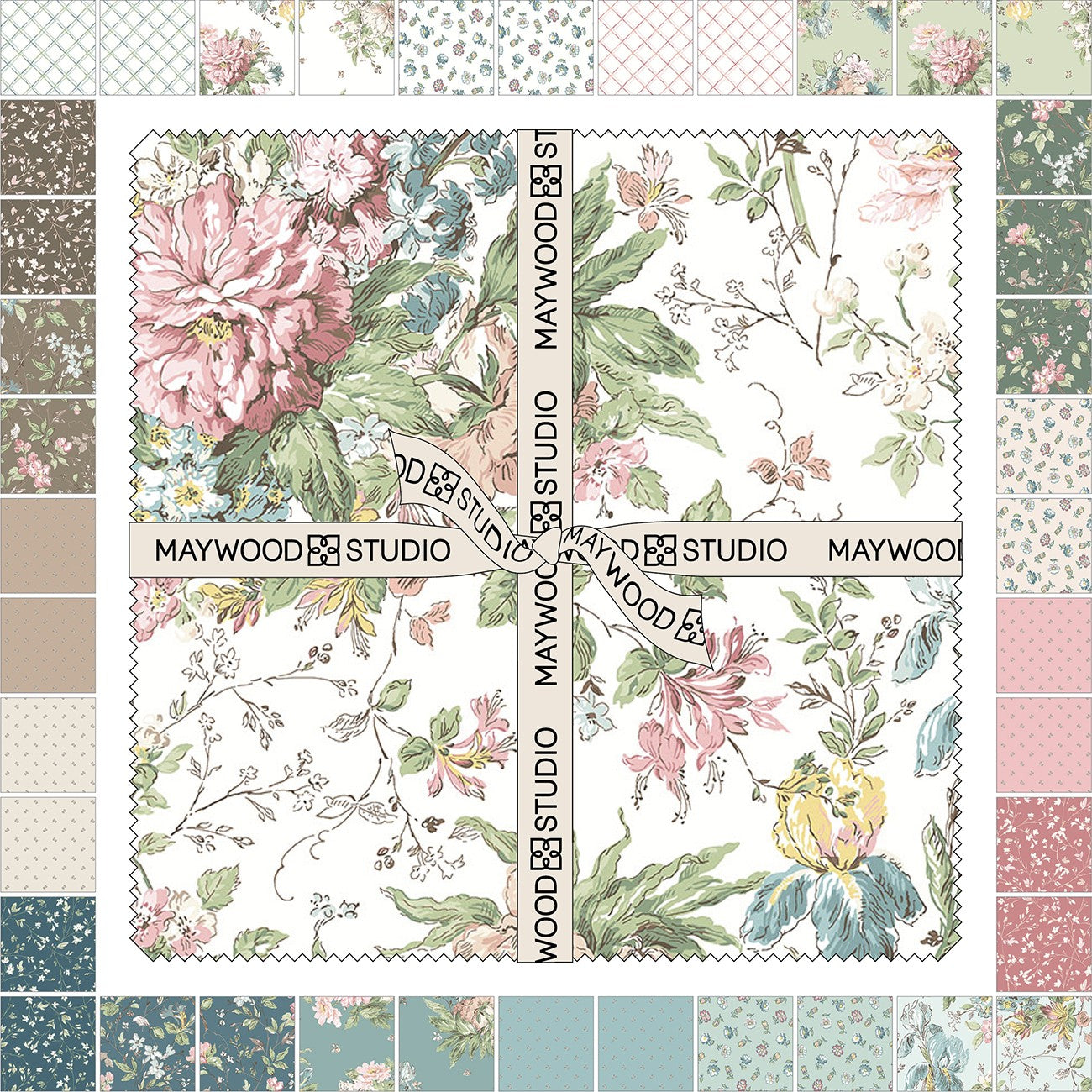 10in Squares Terrace Blooms, 42pcs/bundle