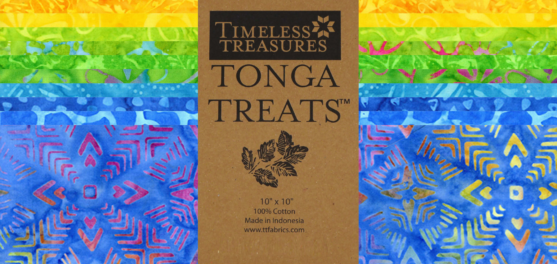 10in Squares Tonga Batik Happy, 42pcs/bundle