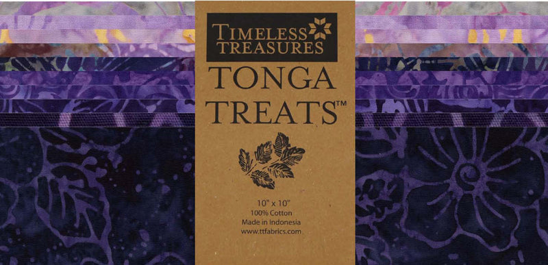 10in Squares Tonga Batik Lilypad, 42pcs/bundle