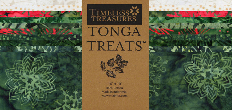 10in Squares Tonga Batik Mistletoe, 42pcs/bundle