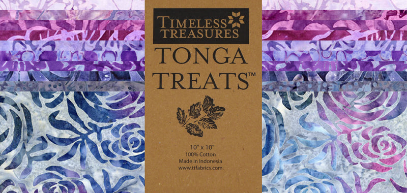 10in Squares Tonga Batik Plumberry, 42pcs/bundle