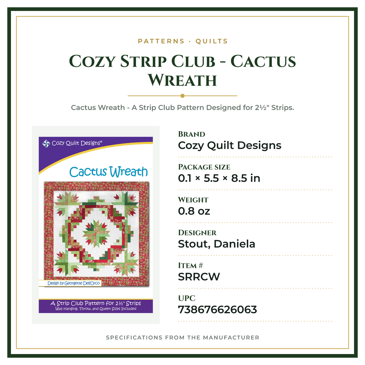 Product Specifications – Cozy Strip Club - Cactus Wreath