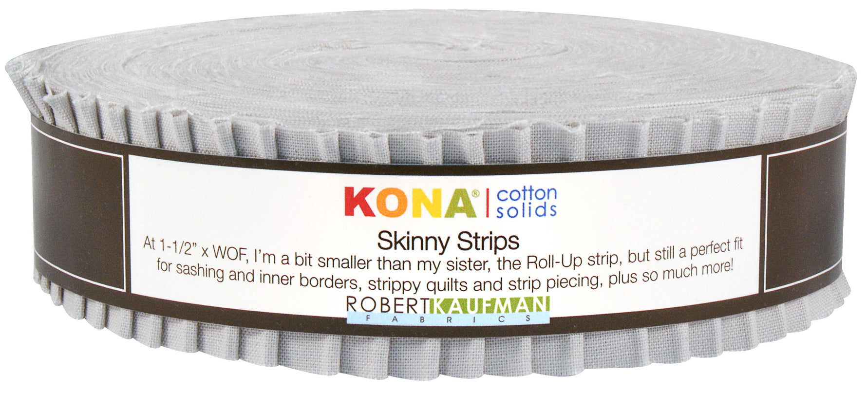 Skinny Strips Kona Cotton Solids Ash 40pcs